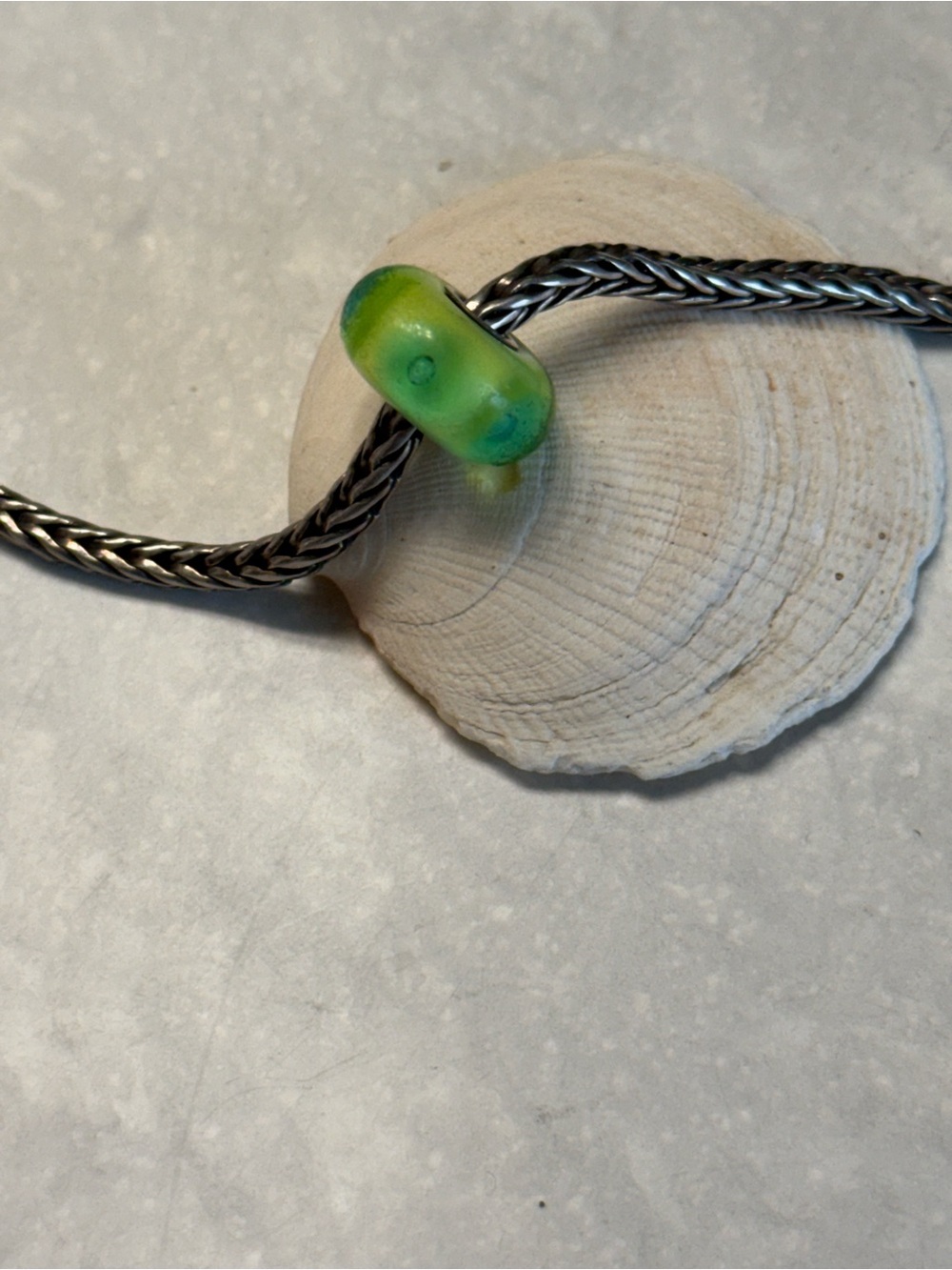 Trollbeads “Peter” Green Glass Bead Charm Retired 2013